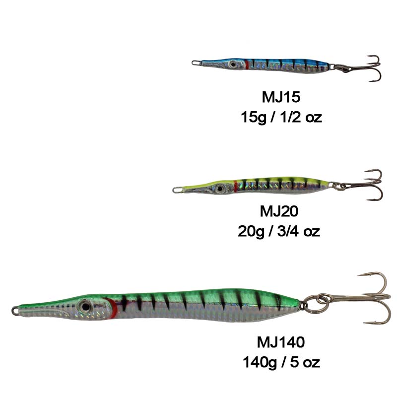 MJ series - Sizes & Colours