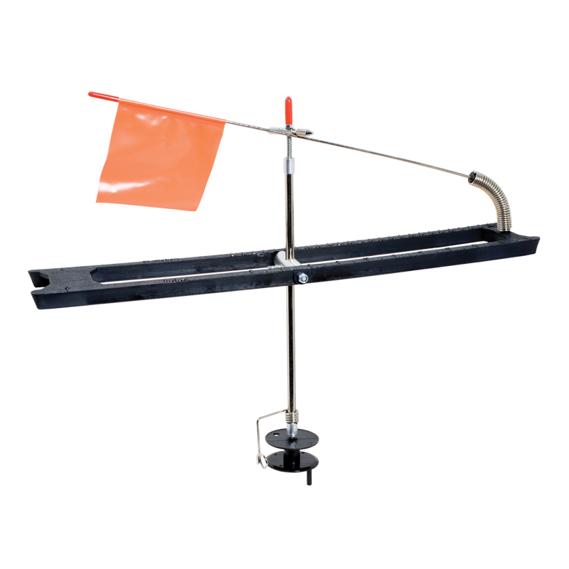 plastic tip-up rig, cheap tip up rig, ultra lightweight tip up rig, ice fishing tip up rig, ice fishing rig, compac plastic tip up rig, compac rig, compac tip up rig, deluxe ti up rig, compac deluxe tip up rig