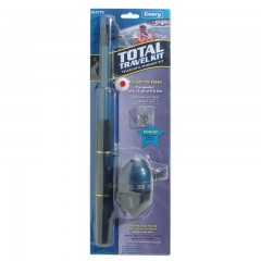 Fishing telescopic kit spincast rod reel hooks sinkers floats