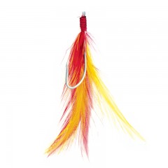 Fishing terminal tackle feather baits mackerel red yellow